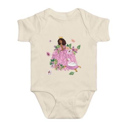 Baby Short Sleeve One Piece Swan Princess