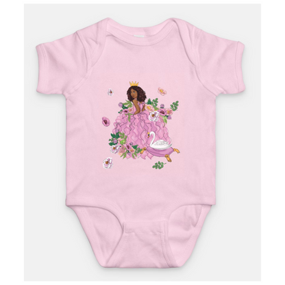 Baby Short Sleeve One Piece Swan Princess