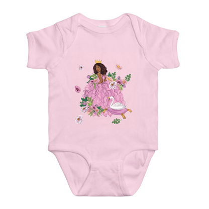 Baby Short Sleeve One Piece Swan Princess