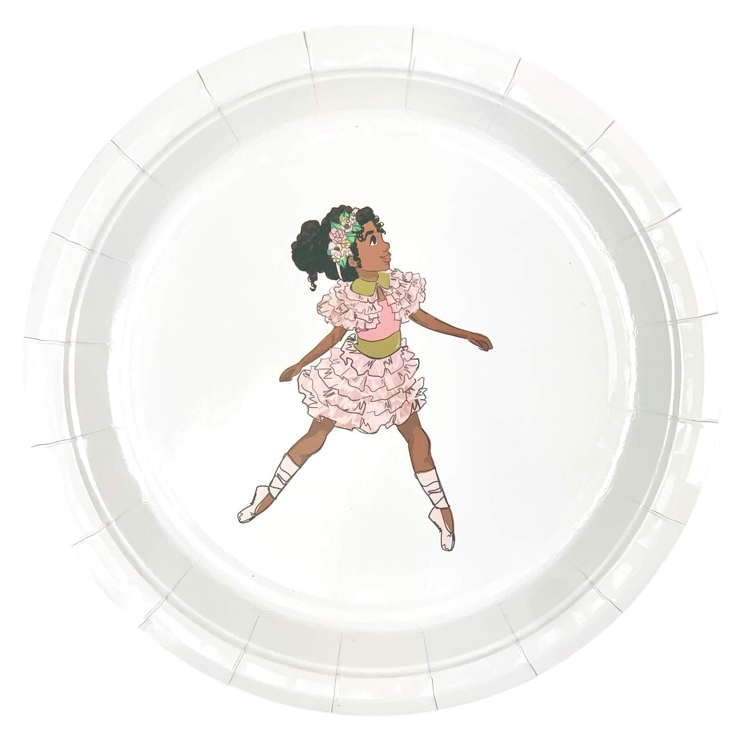 Large Ballerina Paper Plates with Black Ballerina