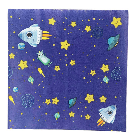 Blue Outerspace Paper Napkins