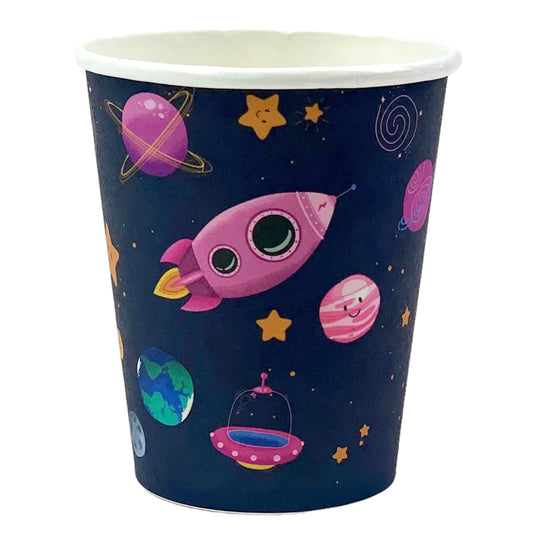 Outerspace-Themed Paper Cups