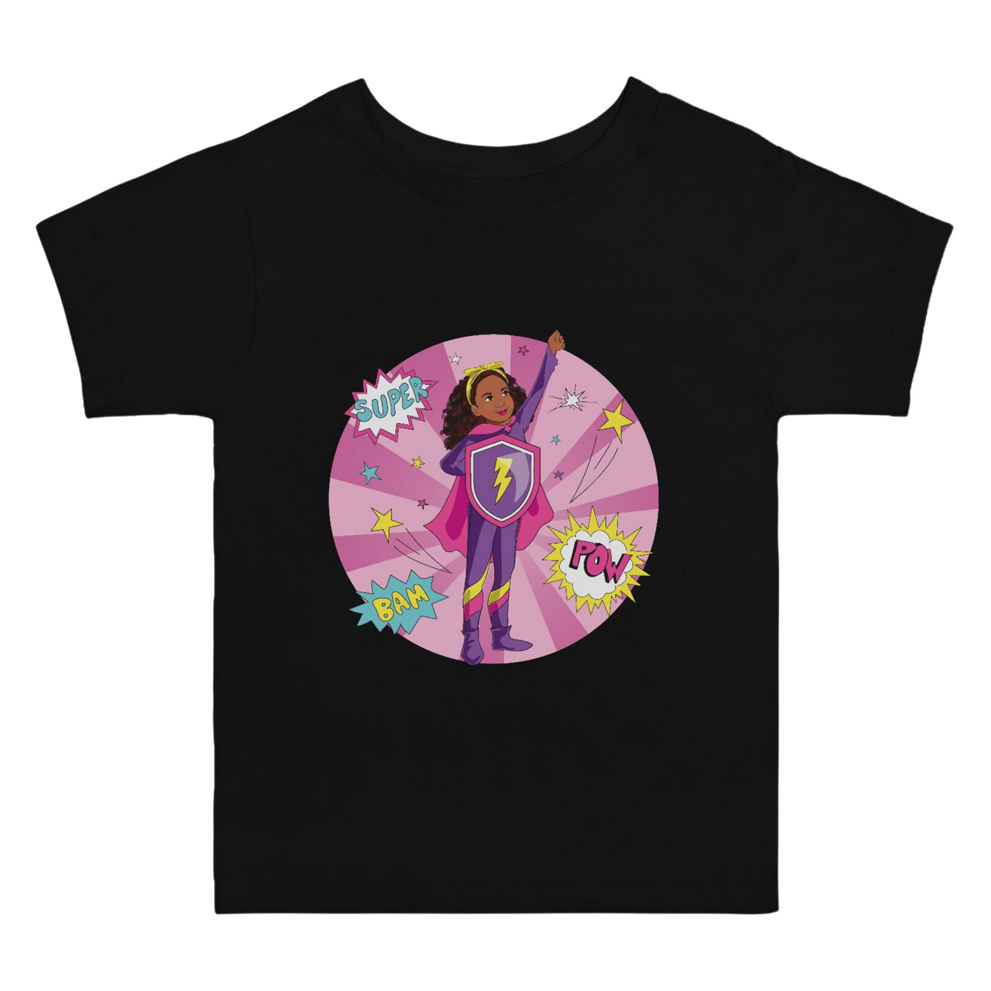 Toddler Black Supergirl T-Shirt | (Pink, 2T-5T)