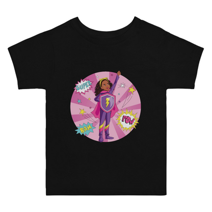 Toddler Black Supergirl T-Shirt | (Pink, 2T-5T)