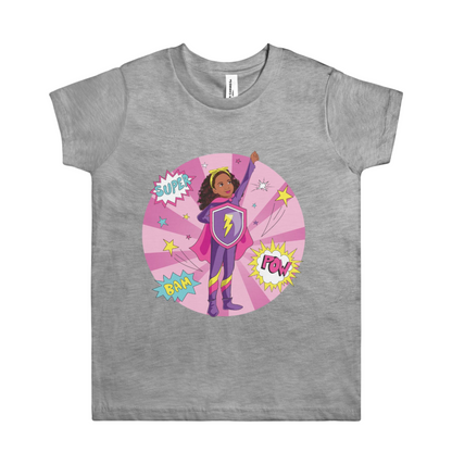 Kids Black Supergirl Graphic Tee (S-XL)