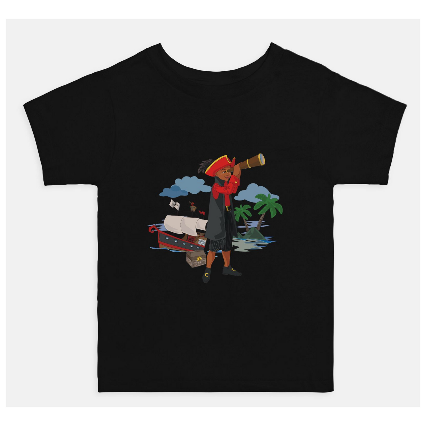 Toddler Black Boy Pirate T-Shirt (2T-5T)