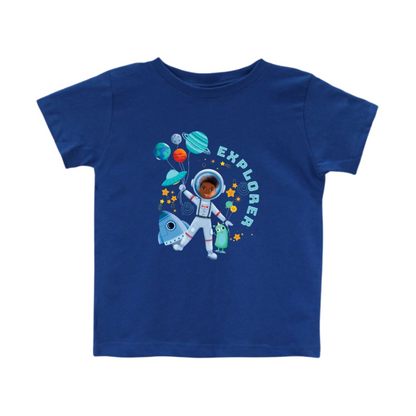 Toddler Space T-Shirt Black Boy Astronaut | (2T-5T)