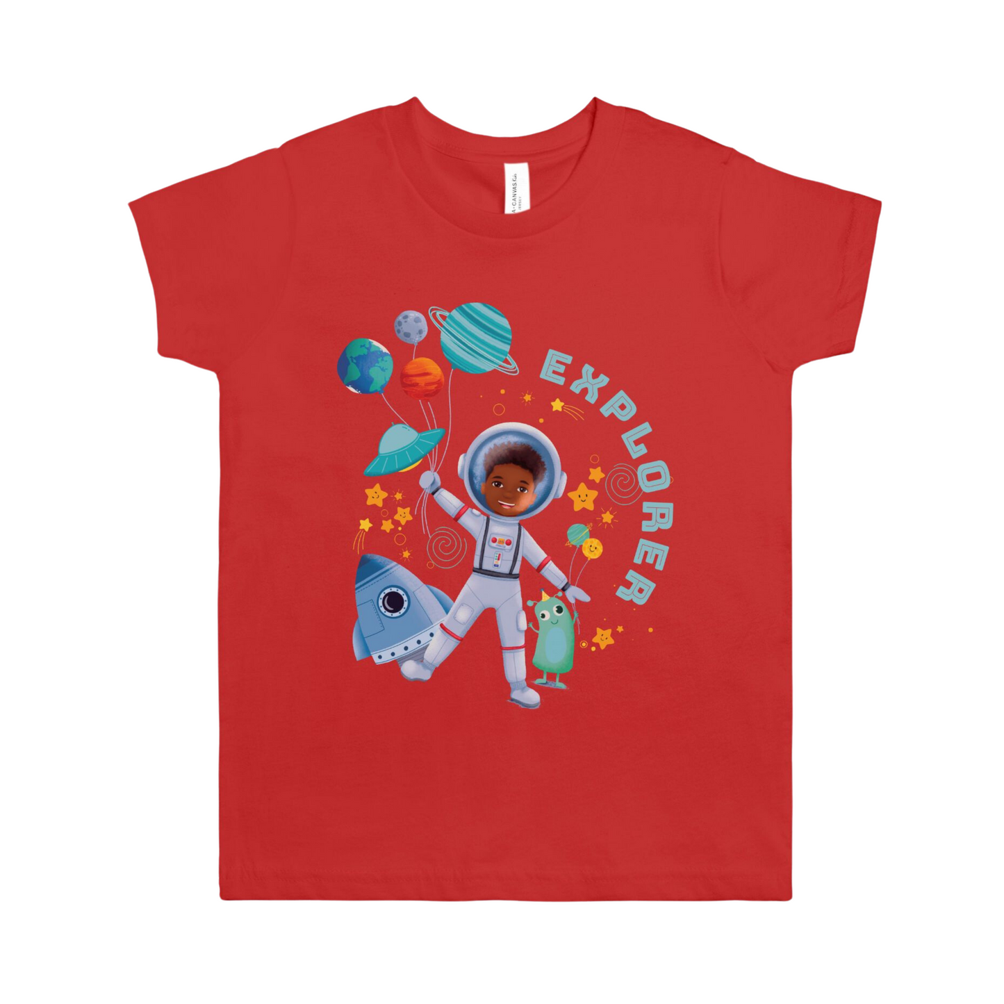 Kids Space Black Astronaut Boy Shirt (S-XL)