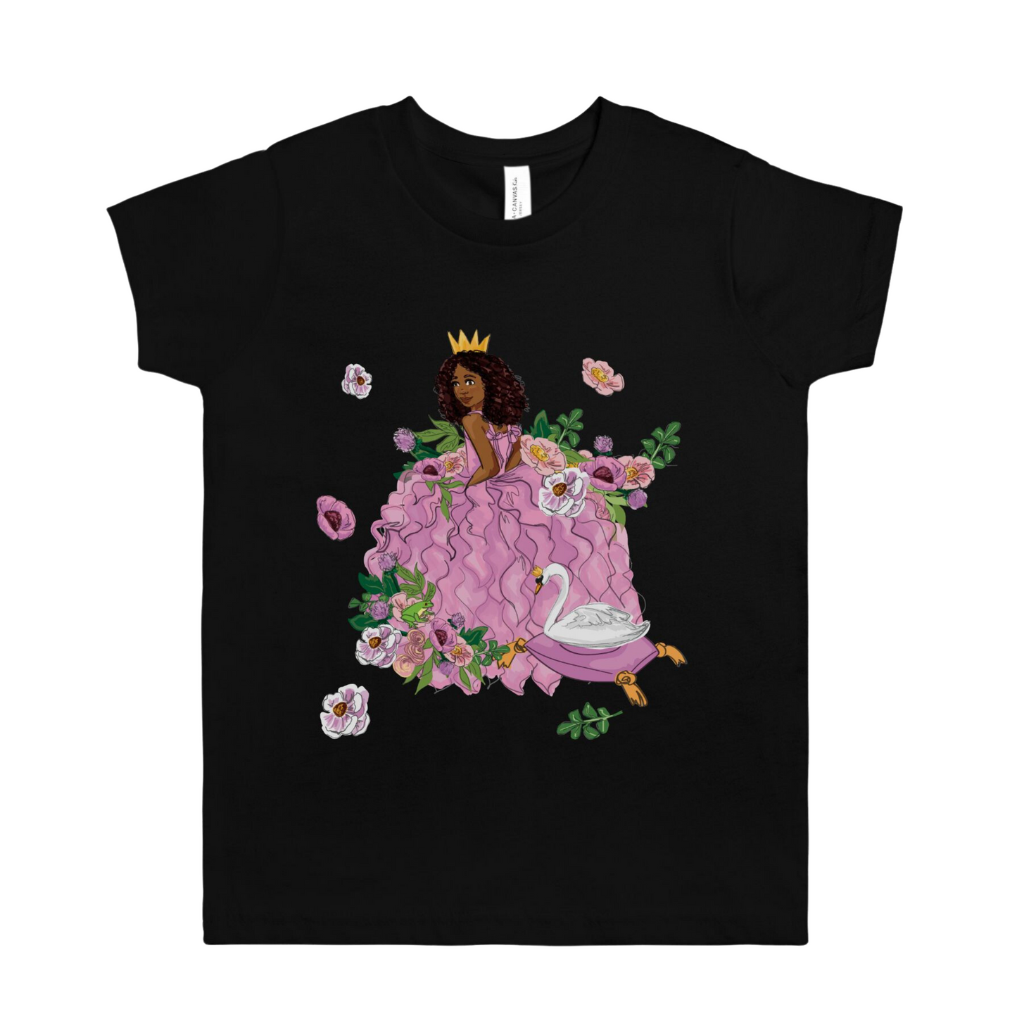 Kids Black Princess T-Shirt (S-XL)