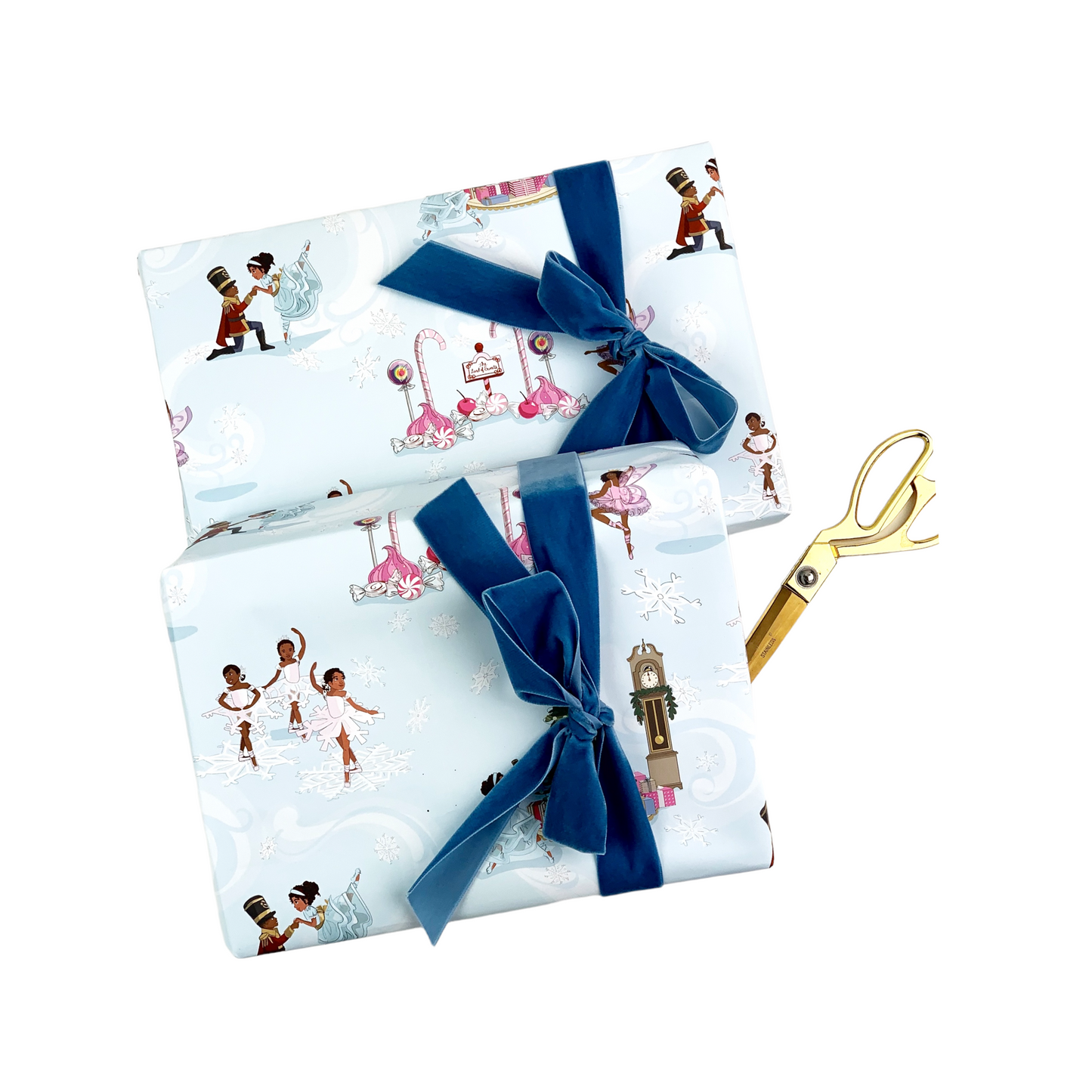 African American Nutcracker & Ballerina Christmas Gift Wrap