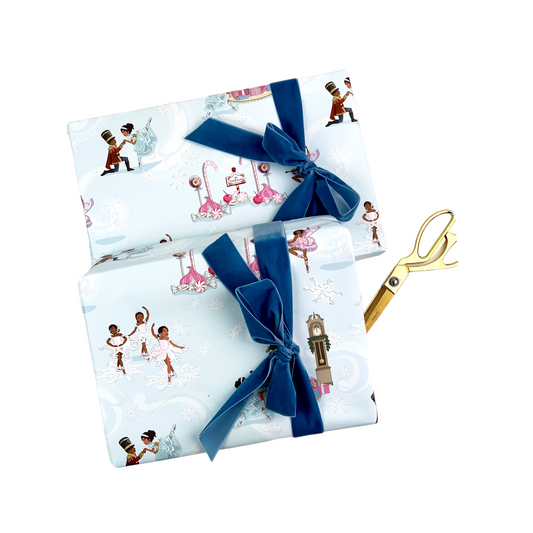 African American Nutcracker & Ballerina Christmas Gift Wrap